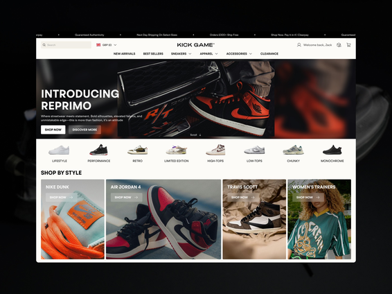 Kick Game homepage