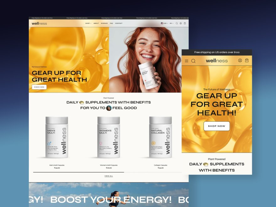Wellness Shopify storefront