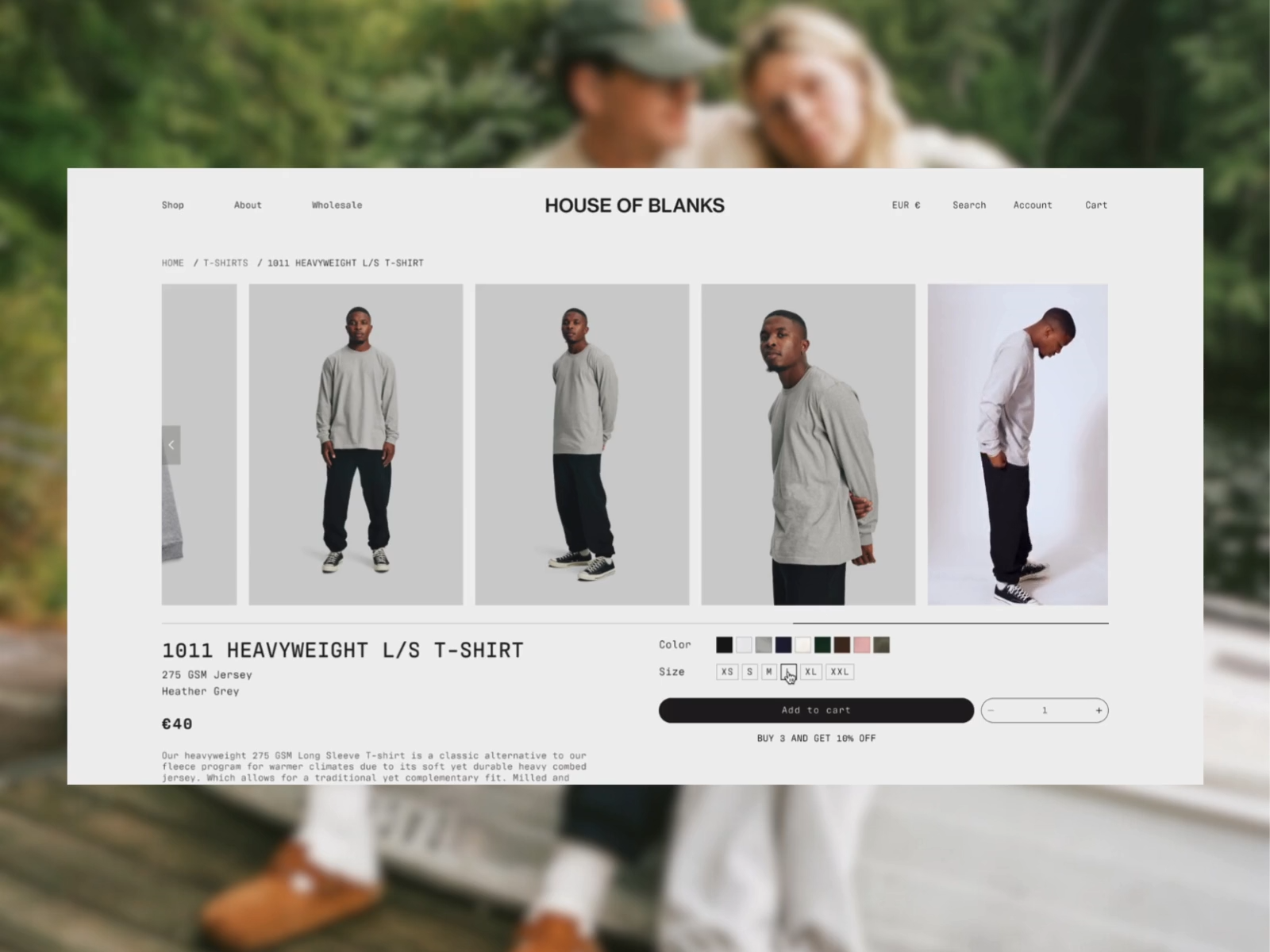 House of Blanks Shopify product page